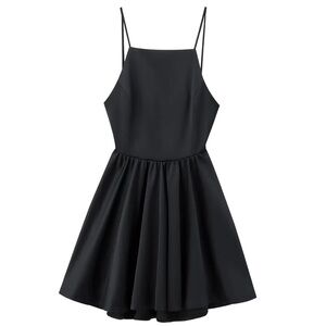 Elegant Satin Navy Blue Mini Dress